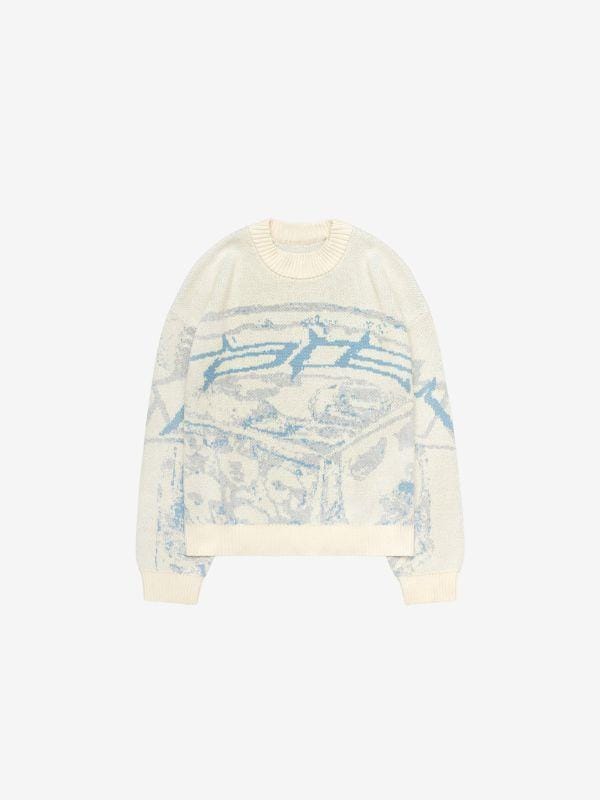 Pull en Maille Aden Blanc — Pull Knit Streetwear Y2K ShineAndGlory