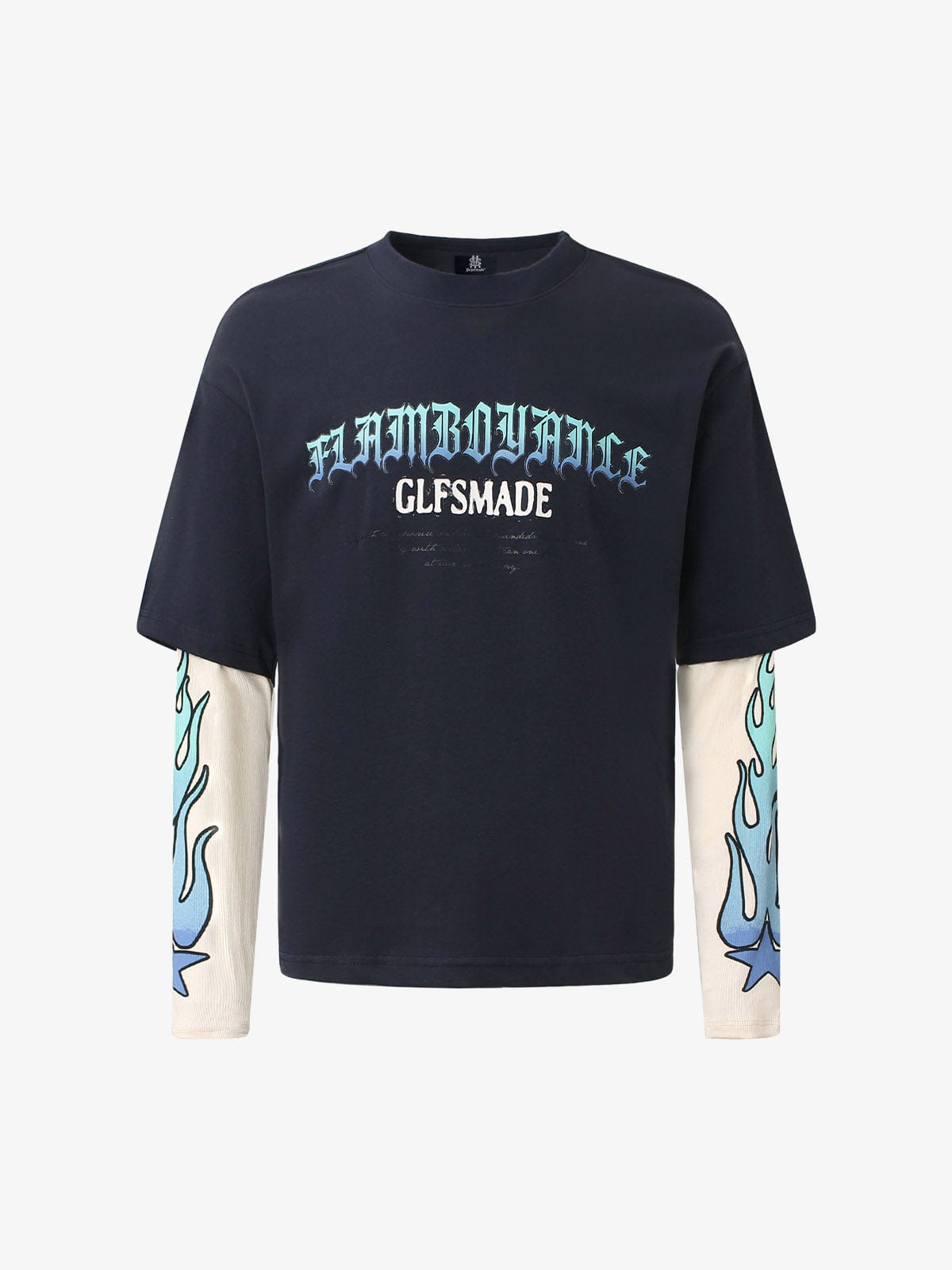 T-Shirt Manches Longues Gradient Letters Bleu saphir — T-Shirt Manches Longues Streetwear Y2K ShineAndGlory