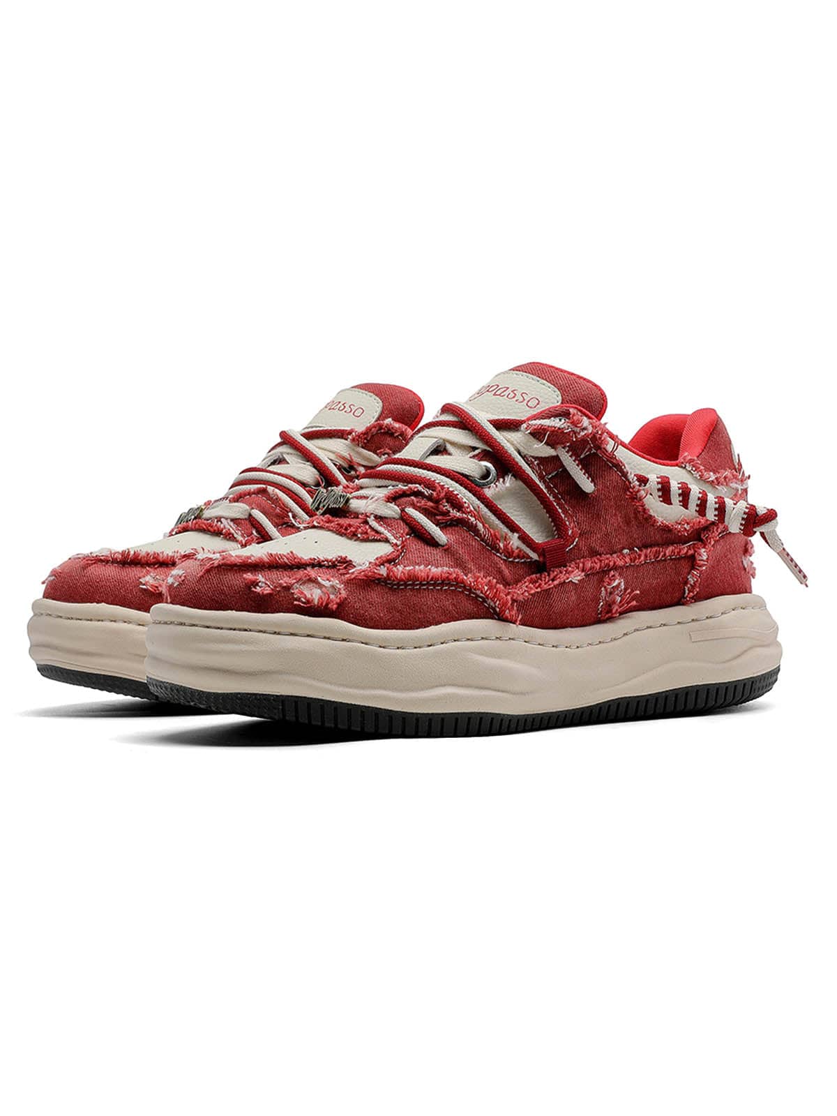 Sneakers Washed Rouge — Sneakers Baskets Streetwear Y2K ShineAndGlory
