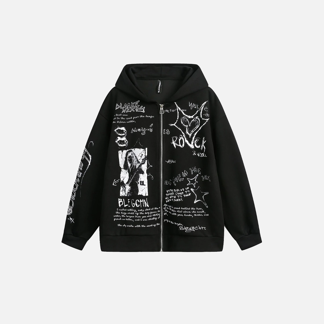 SUDADERA CON CREMALLERA "BOLD GRAFFITI"