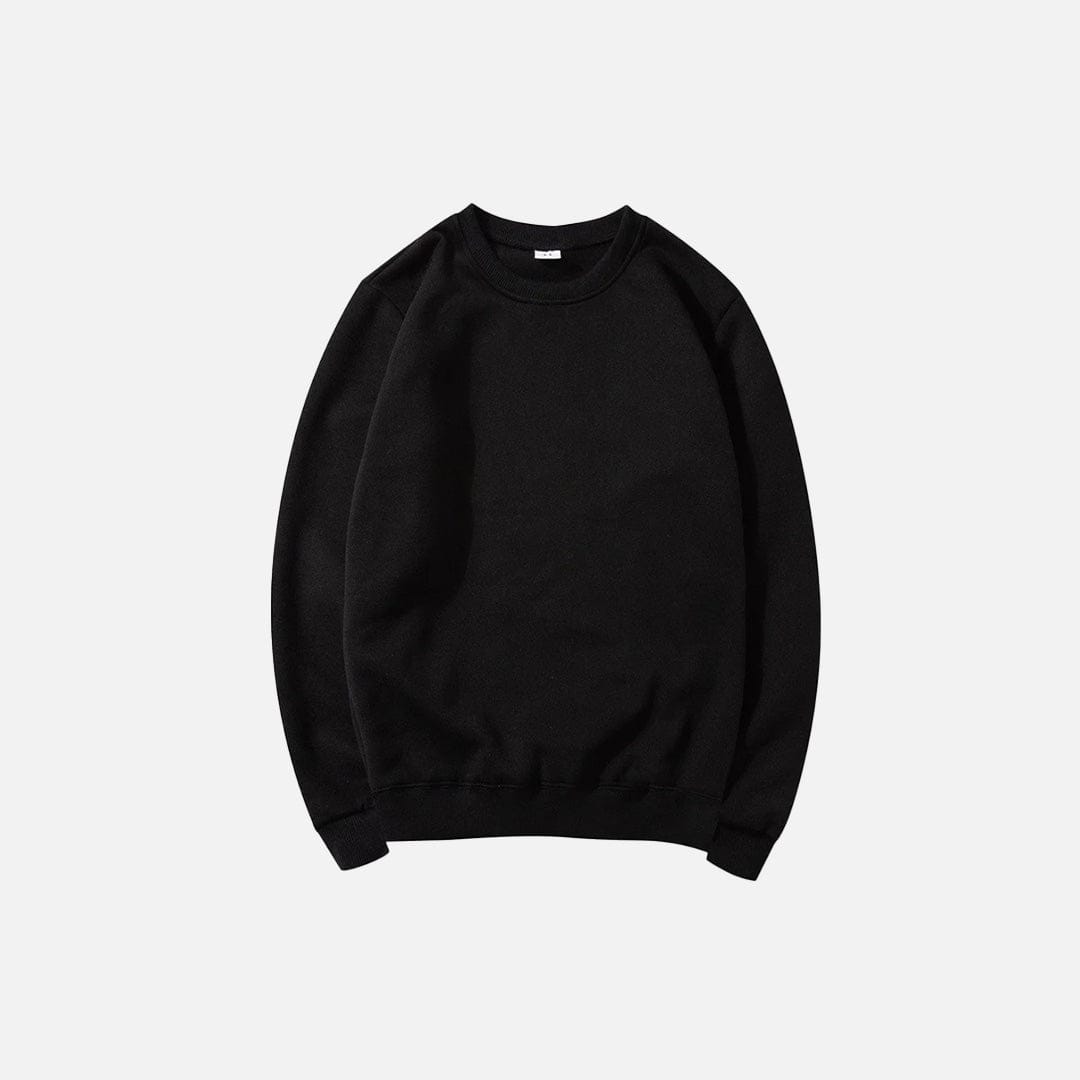 Sweat Essential Solid Noir — Sweat Streetwear Y2K ShineAndGlory