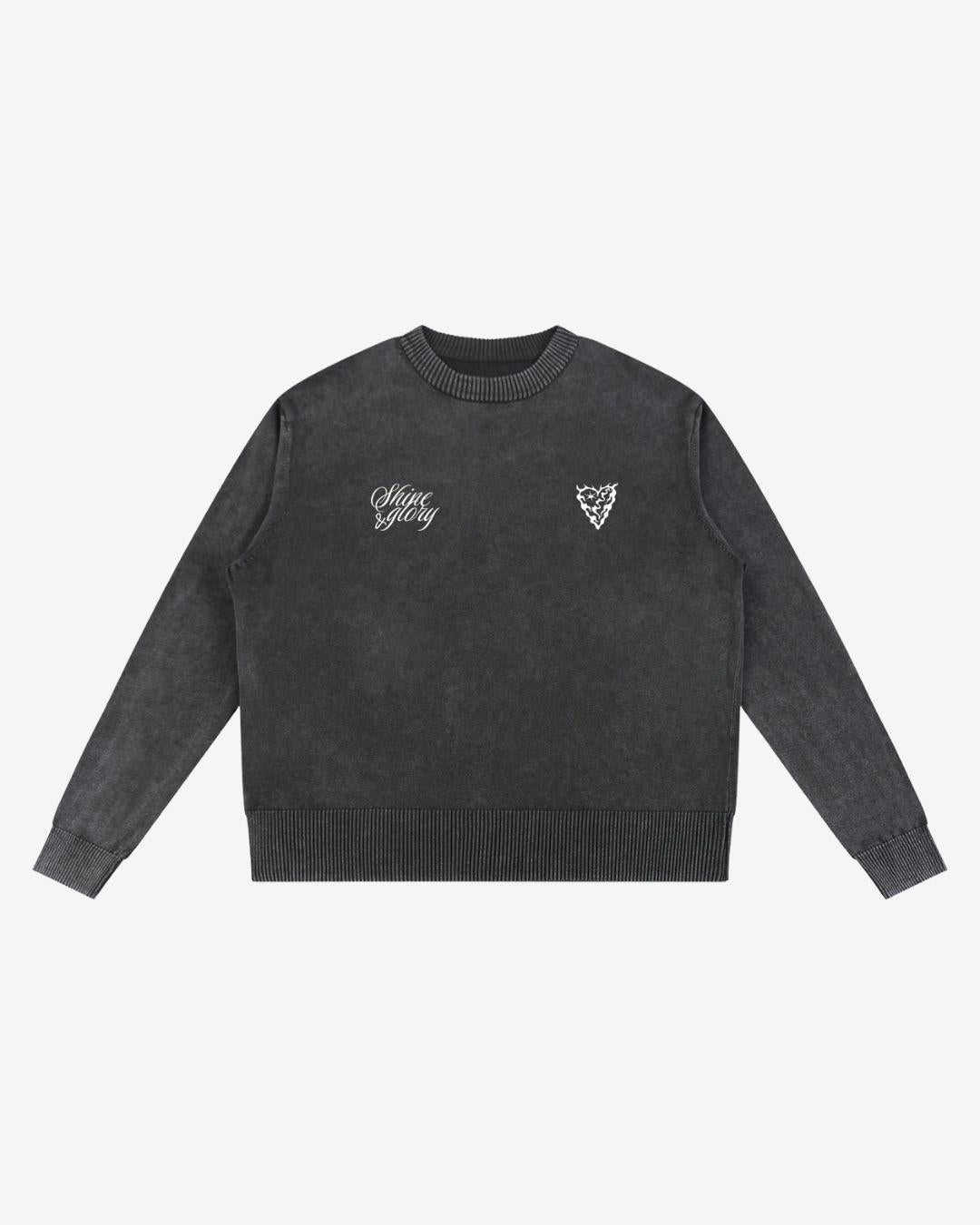 Pull en Maille Ash&Love Noir — Pull Knit Streetwear Y2K ShineAndGlory