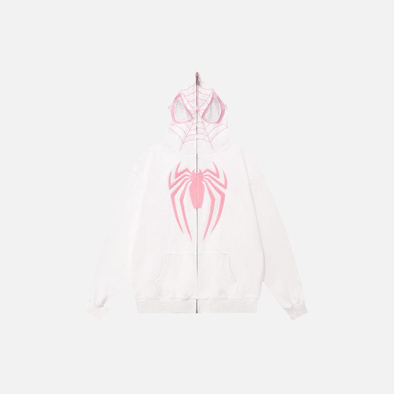 Zip Up Hoodie Spider Mask — Y2K Oversized Streetwear – SHINEANDGLORY