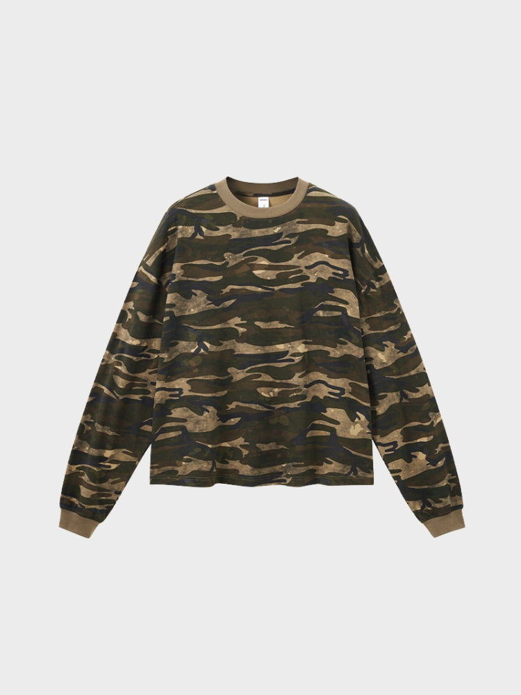 T-Shirt Manches Longues Camo Boxy — T-Shirt Manches Longues Streetwear Y2K ShineAndGlory