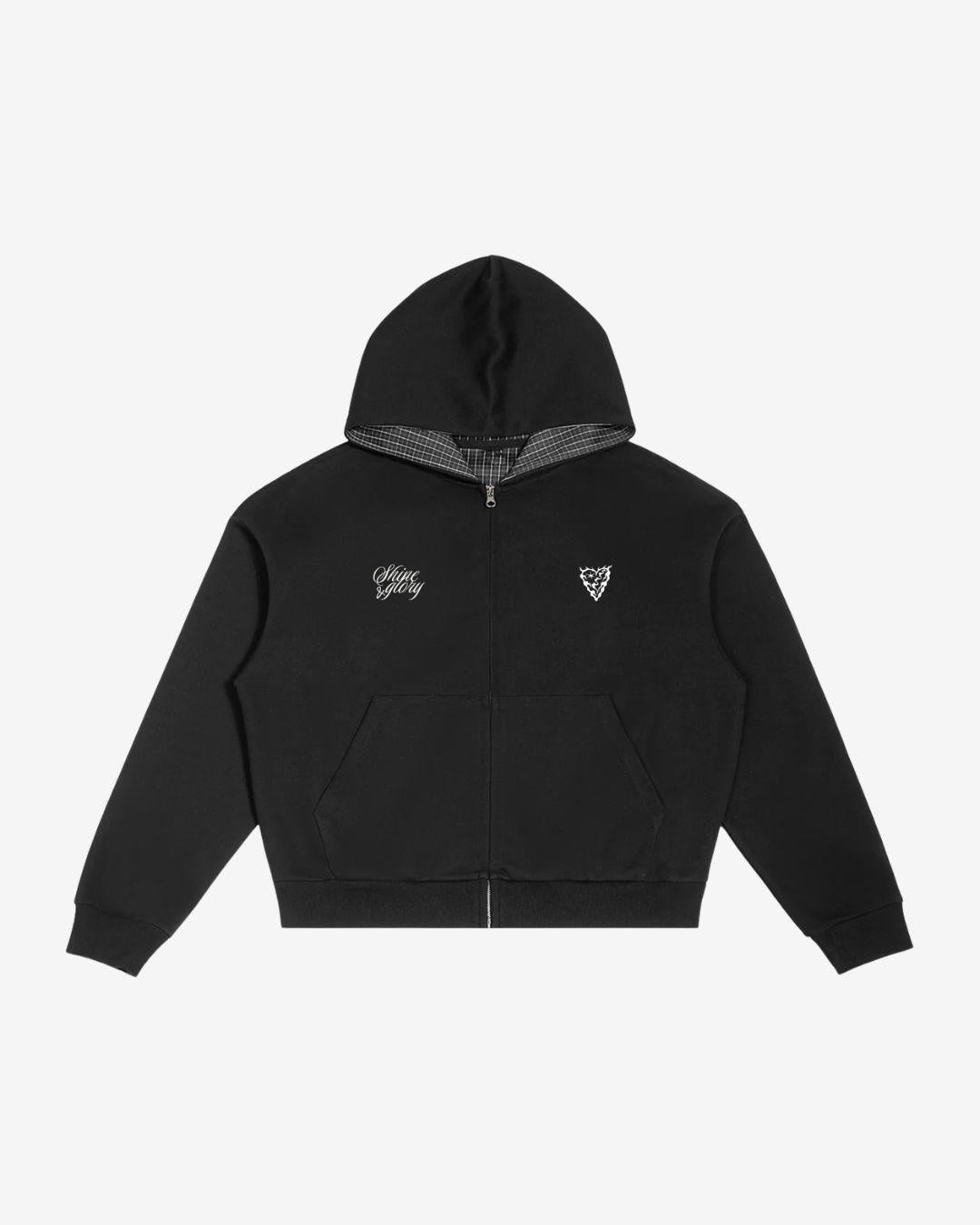 Sweat Zippé Ash&Love Noir — Sweat Zippé Streetwear Y2K ShineAndGlory