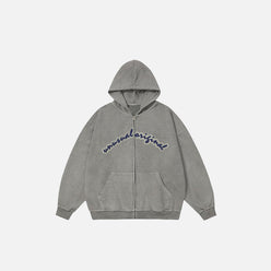 SUDADERA CON CREMALLERA "WASHED" PRIME