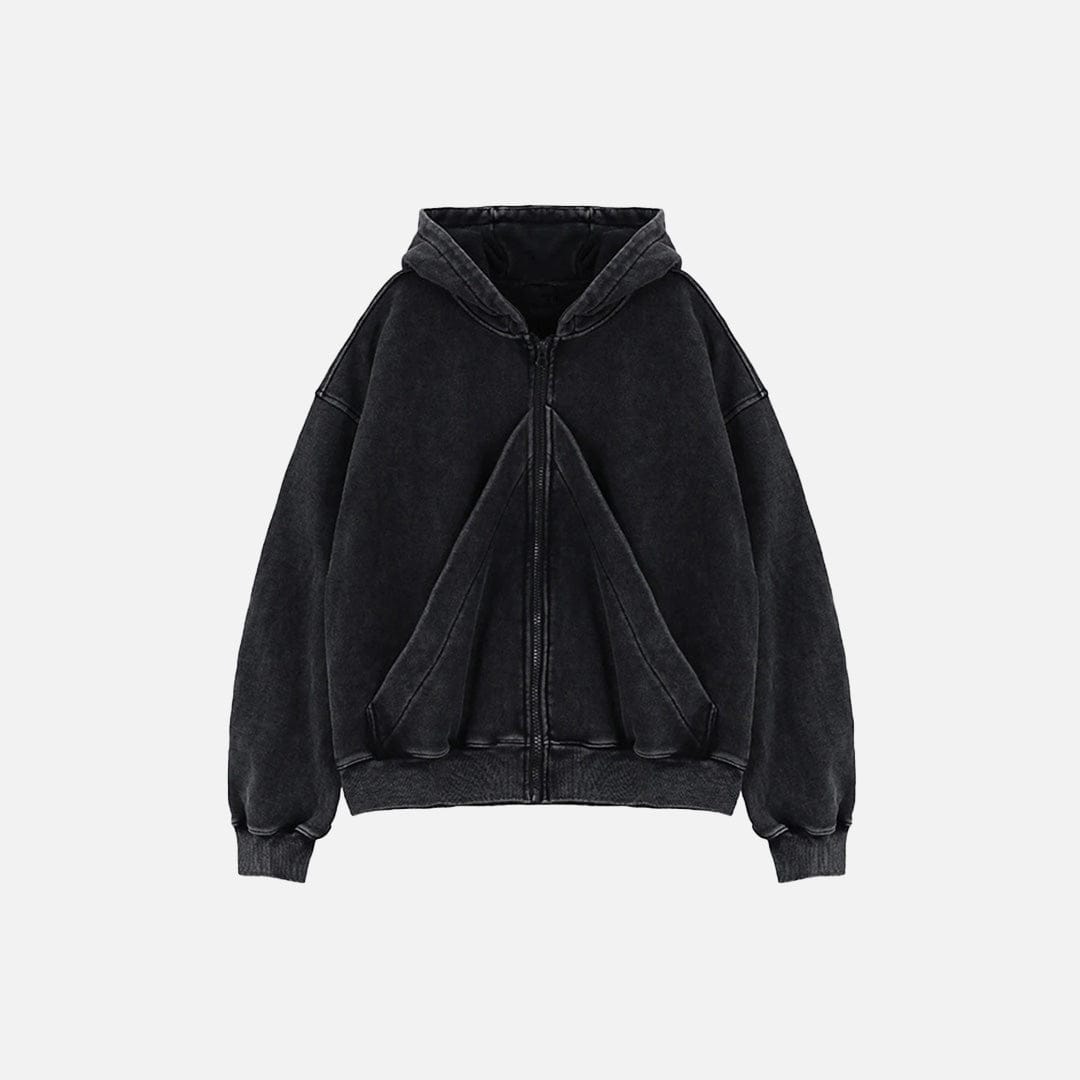 Sweat Zippé Black Oversized Noir — Sweat Zippé Streetwear Y2K ShineAndGlory