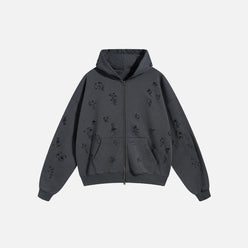 SUDADERA CON CREMALLERA "TORN TRACKS"