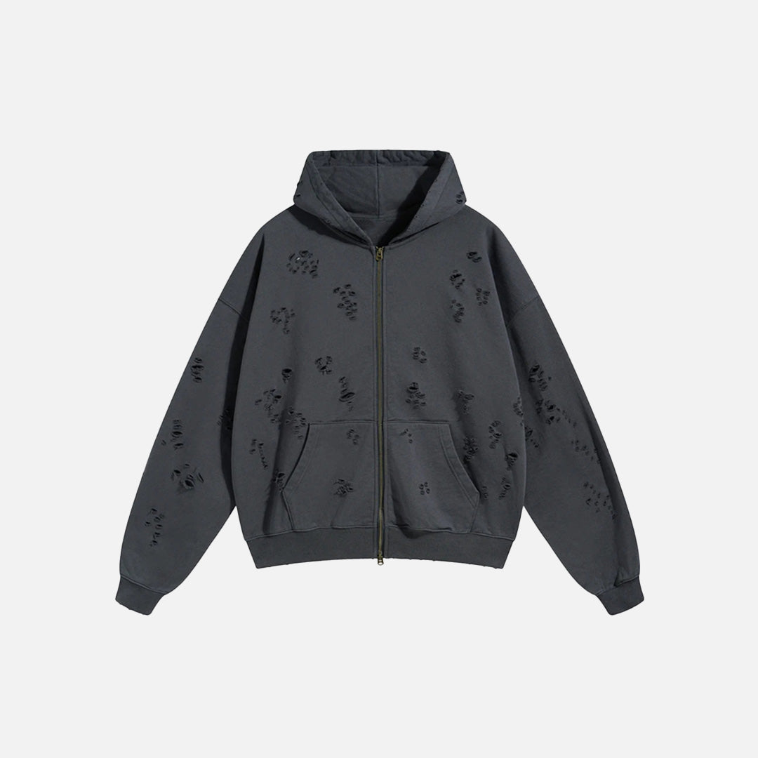 SUDADERA CON CREMALLERA "TORN TRACKS"