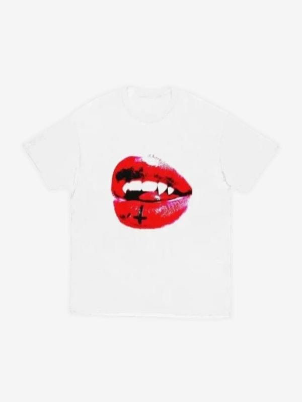 T-Shirt Vampmouth Blanc — T-Shirt Streetwear Y2K ShineAndGlory