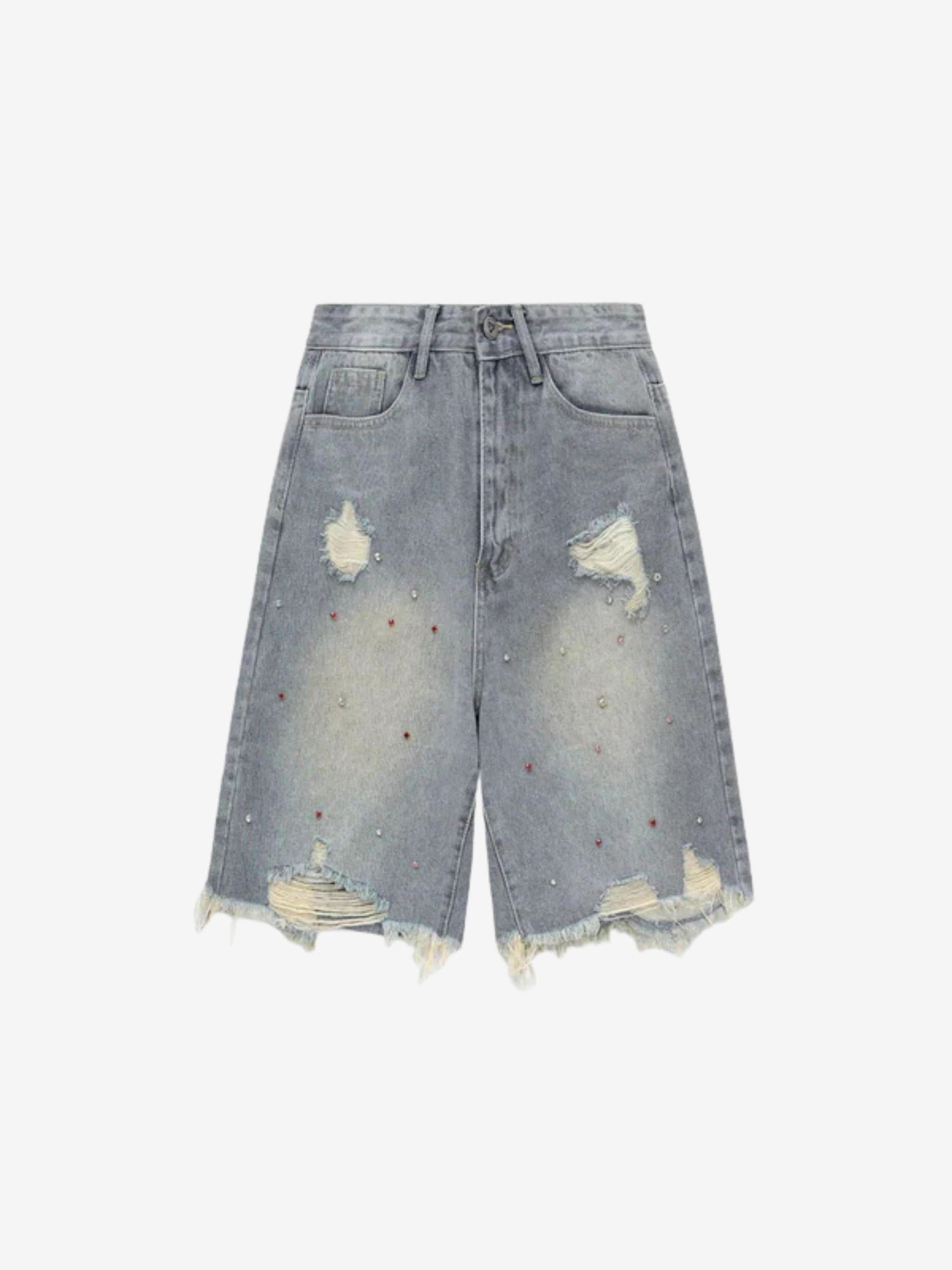 Short en Jean Rhinestone Jeans — Short Denim Streetwear Y2K ShineAndGlory