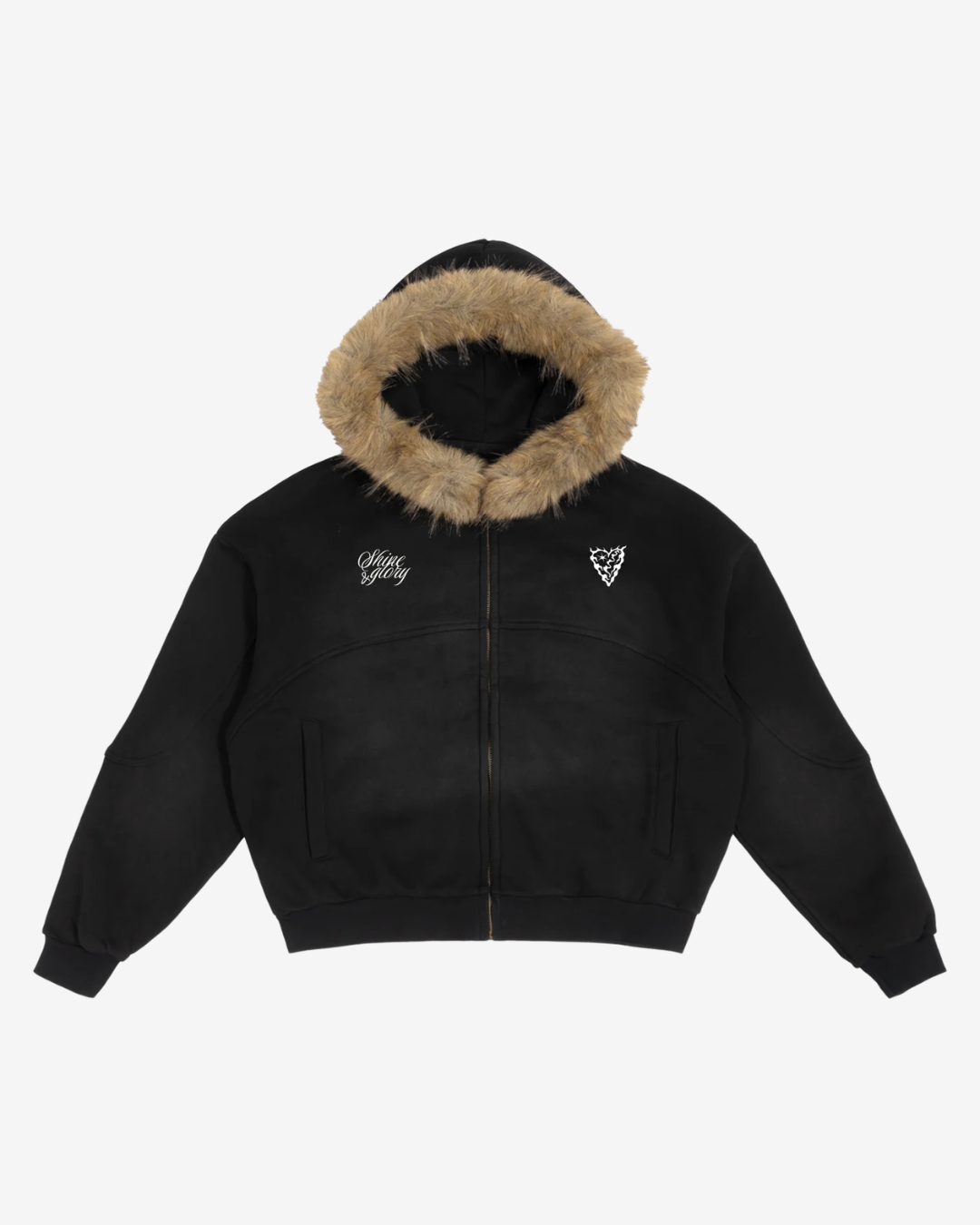 Veste Fourrure Ash&Love Noir — Veste Jacket Streetwear Y2K ShineAndGlory