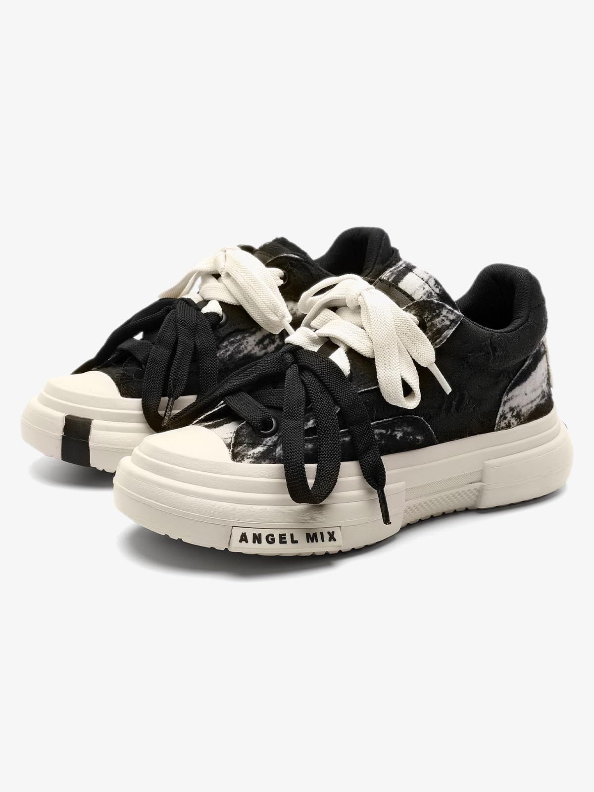 Sneakers Platform Double Blanc — Sneakers Baskets Streetwear Y2K ShineAndGlory