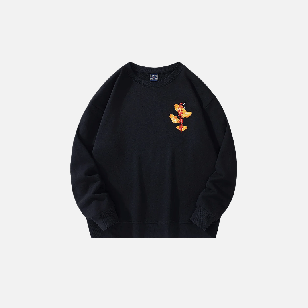 Sweat Embroidered Japanese Noir épais — Sweat Streetwear Y2K ShineAndGlory