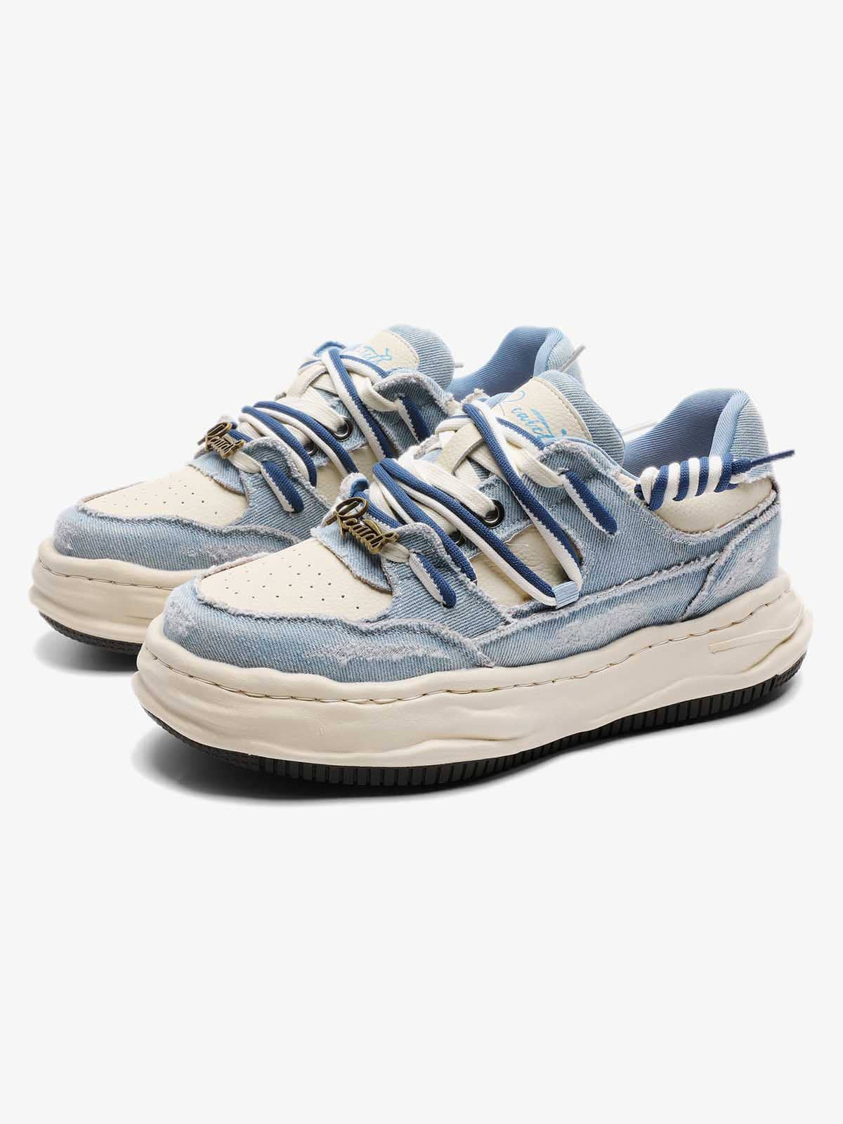 Sneakers Washed Bleu — Sneakers Baskets Streetwear Y2K ShineAndGlory