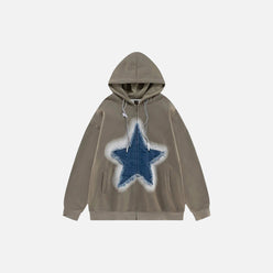 SUDADERA CON CREMALLERA "PATCHWORK OVERTailleD"
