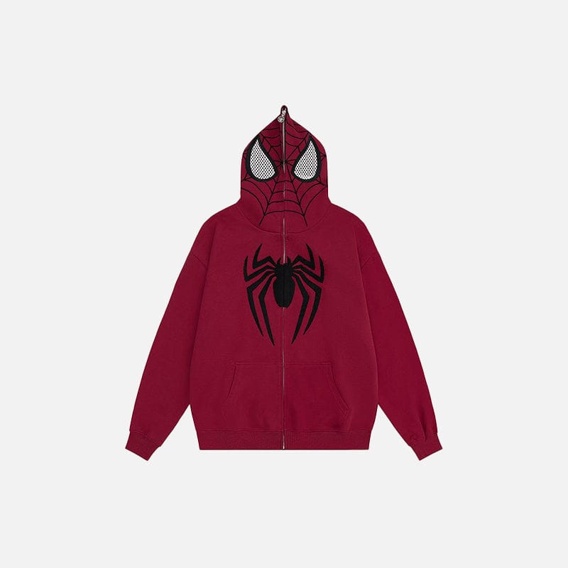 Sweat Zippé Spider Mask Blanc — Sweat Zippé Streetwear Y2K ShineAndGlory