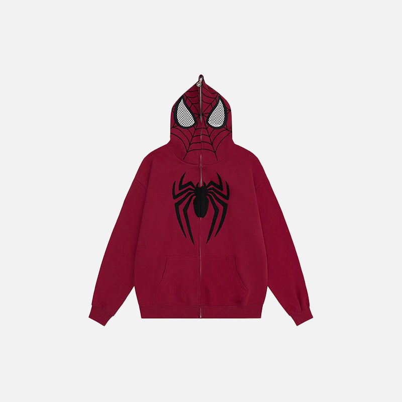 SUDADERA CON CREMALLERA "MÁSCARA DE ARAÑA"