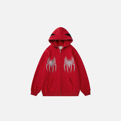 SUDADERA CON CREMALLERA "GOTHIC WEB"