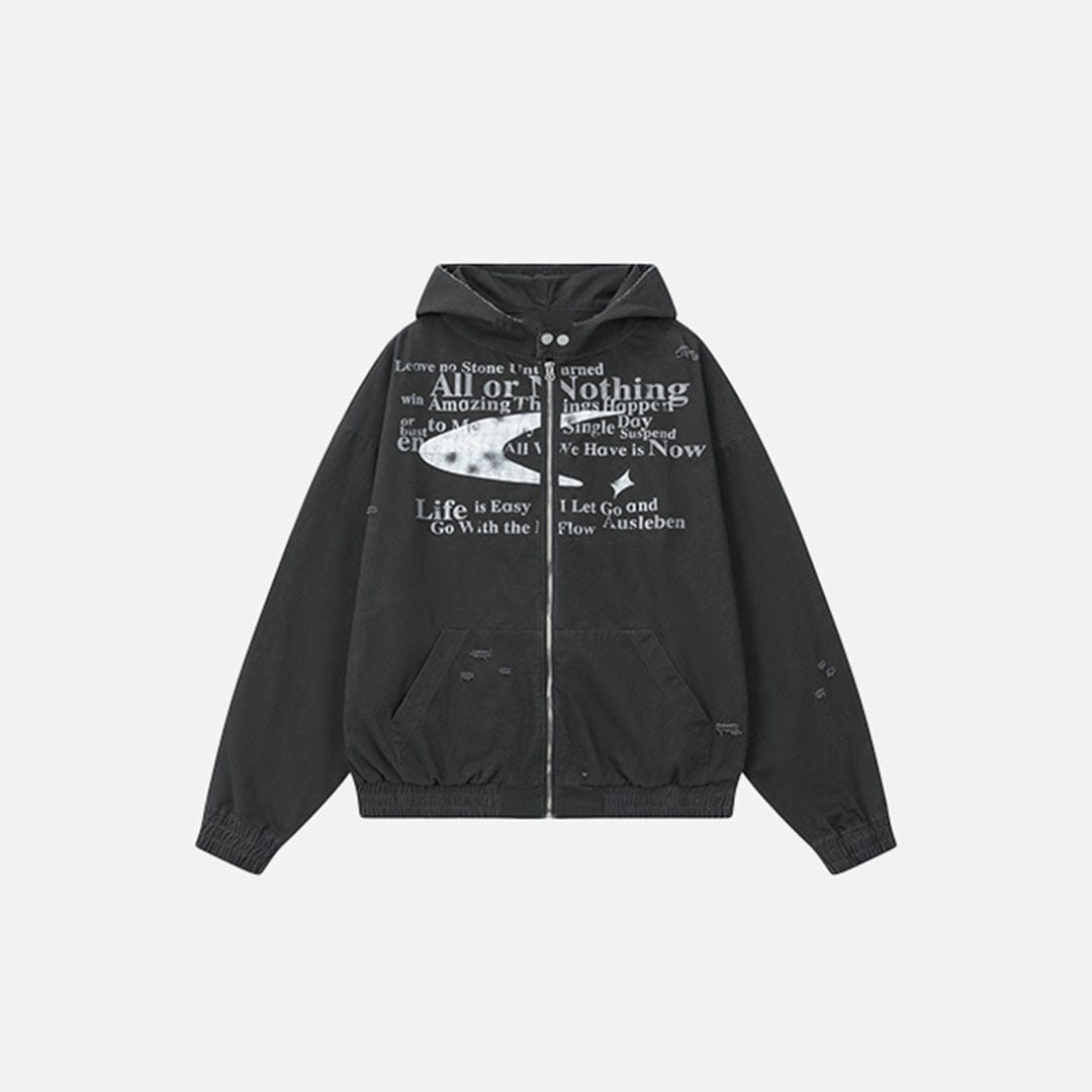 Sweat Zippé All Nothing Noir — Sweat Zippé Streetwear Y2K ShineAndGlory
