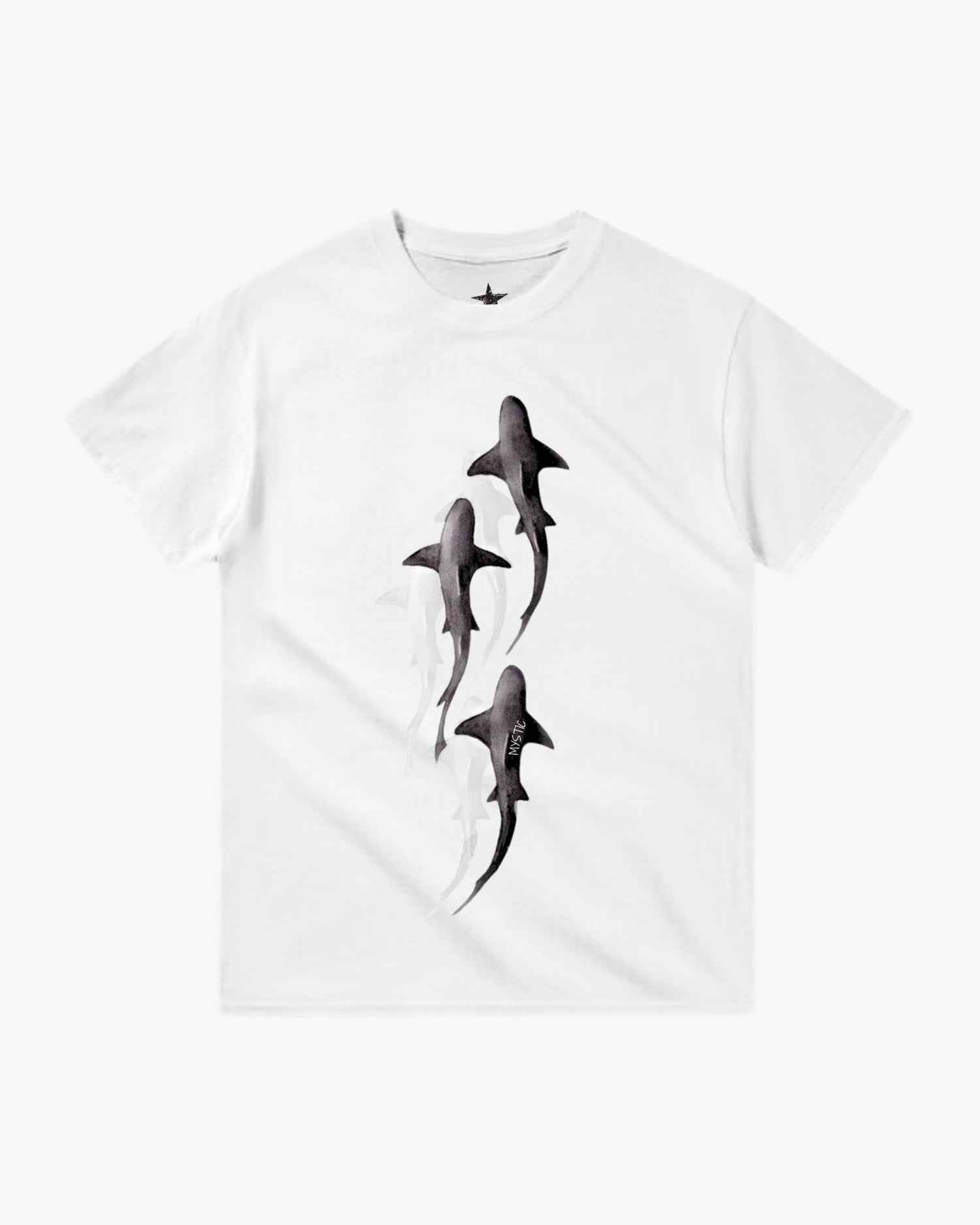 T-Shirt Shark Attack Blanc — T-Shirt Streetwear Y2K ShineAndGlory