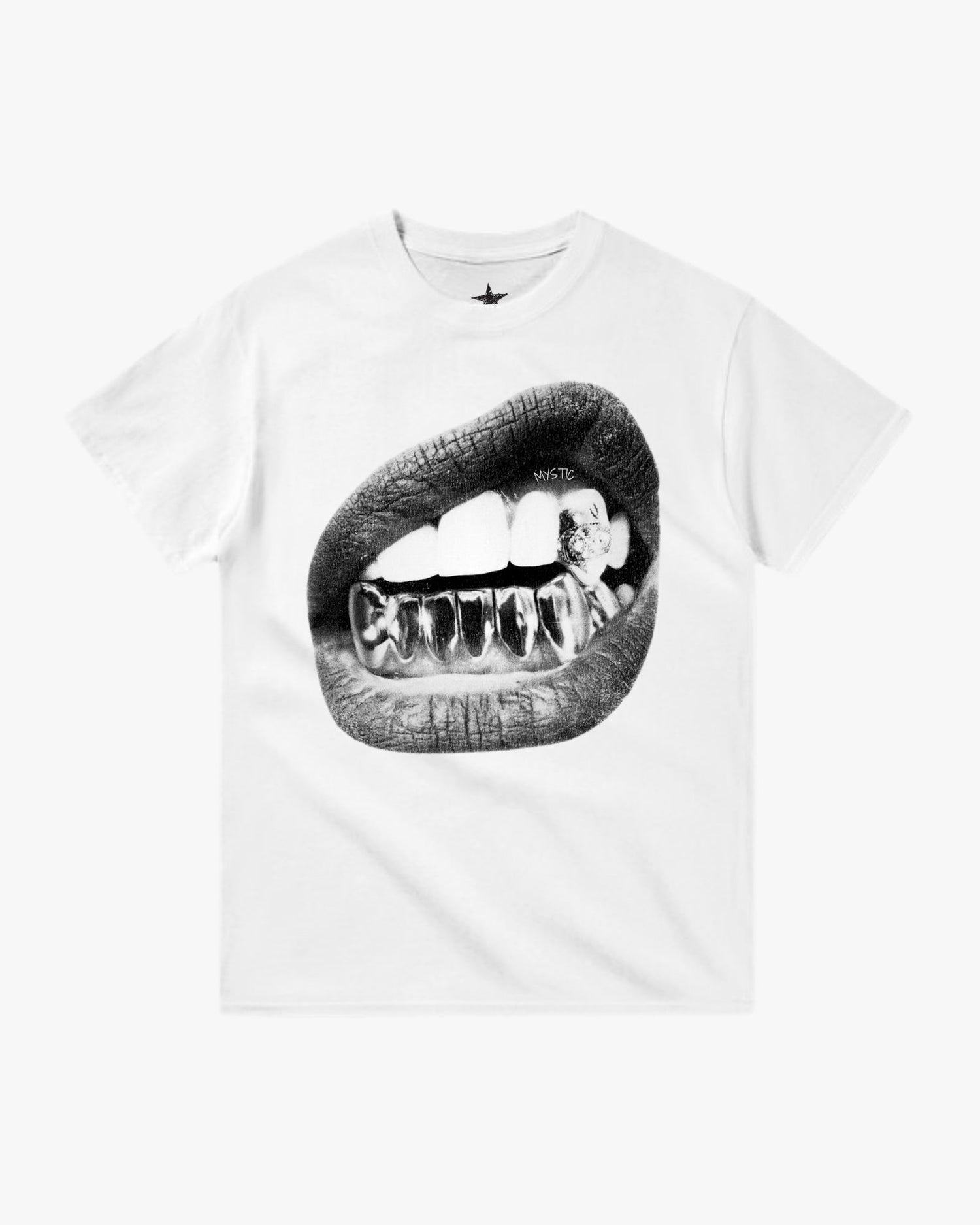 T-Shirt Silver Grillz Blanc — T-Shirt Streetwear Y2K ShineAndGlory