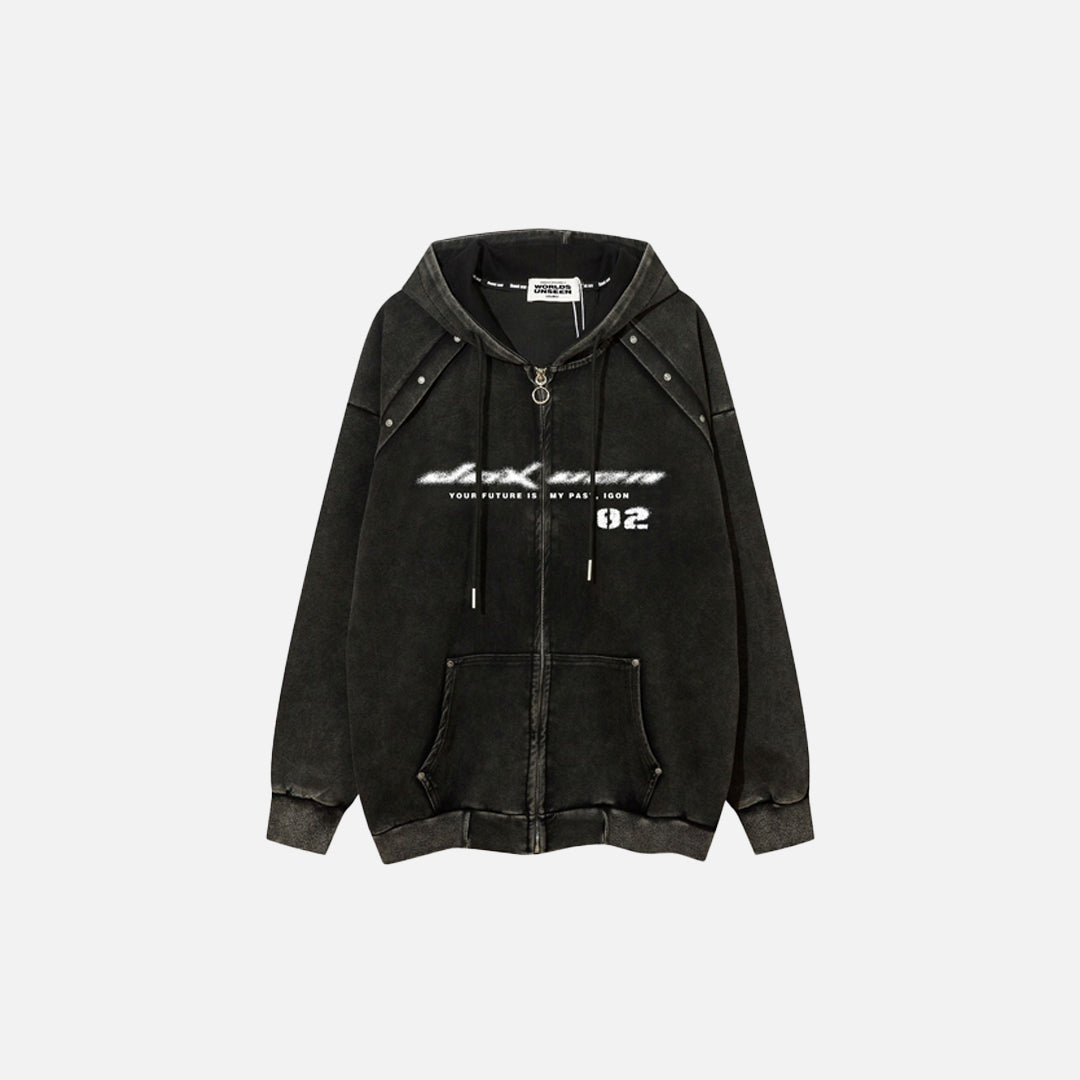 SUDADERA CON CREMALLERA "OMNISCIENT BLACK"