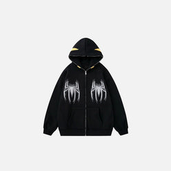 SUDADERA CON CREMALLERA "GOTHIC WEB"
