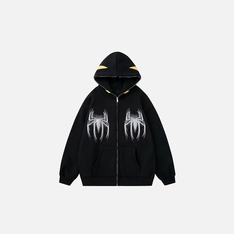 SUDADERA CON CREMALLERA "GOTHIC WEB"