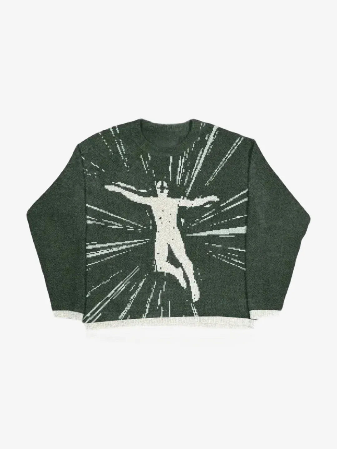 Pull en Maille Dimension Vert — Pull Knit Streetwear Y2K ShineAndGlory