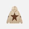 SUDADERA CON CREMALLERA "GRÁFICO ESTRELLA"