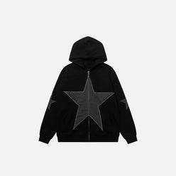 SUDADERA CON CREMALLERA "GRÁFICO ESTRELLA"