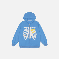 SUDADERA CON CREMALLERA "ESQUELETO TORÁCICO"