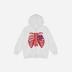 SUDADERA CON CREMALLERA "ESQUELETO TORÁCICO"