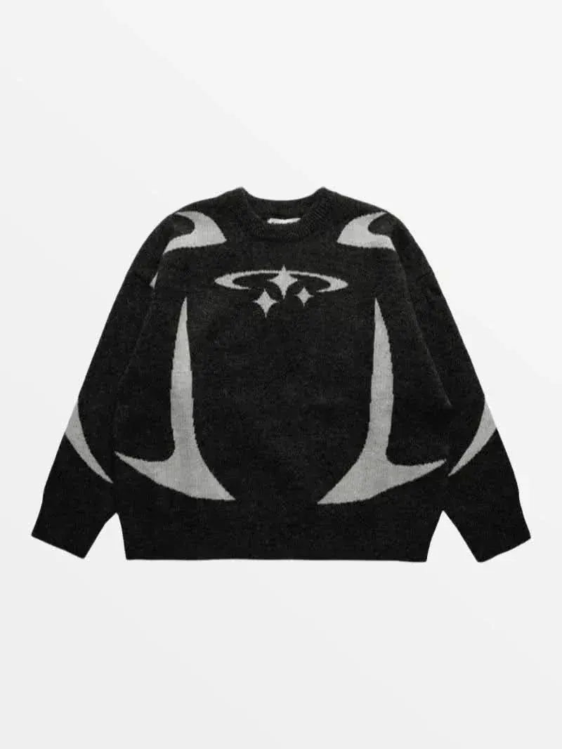 Pull en Maille Circle Star — Pull Knit Streetwear Y2K ShineAndGlory