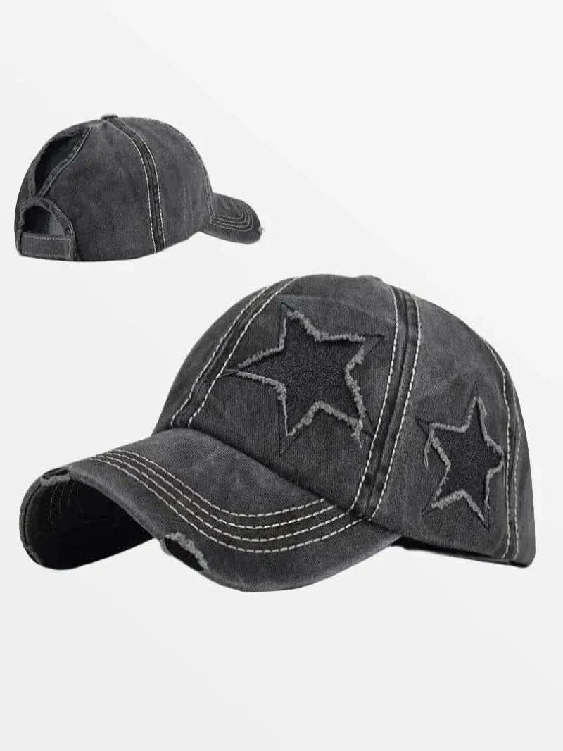 Casquette Star Noir — Casquette Cap Streetwear Y2K ShineAndGlory