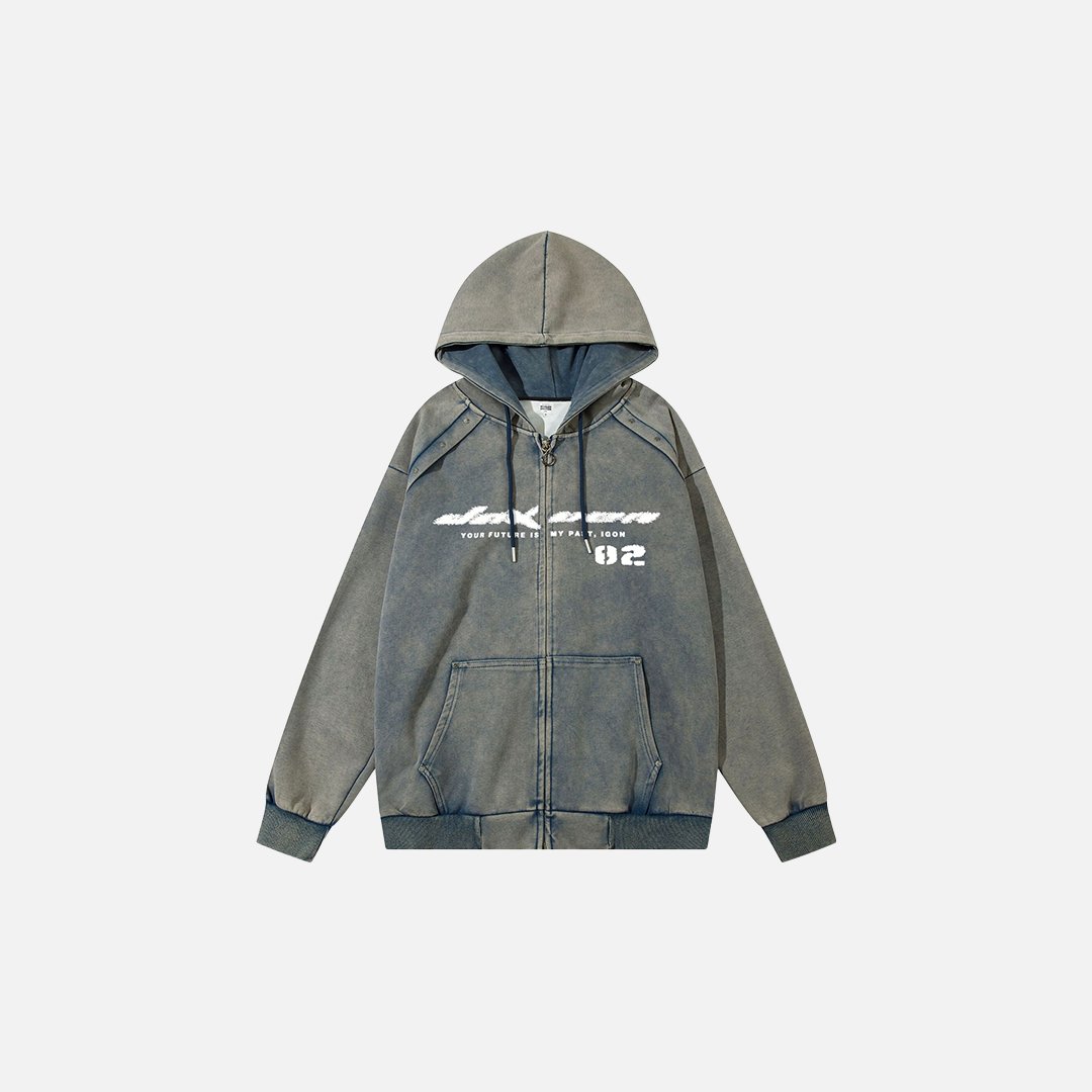 SUDADERA CON CREMALLERA "OMNISCIENT BLUE"
