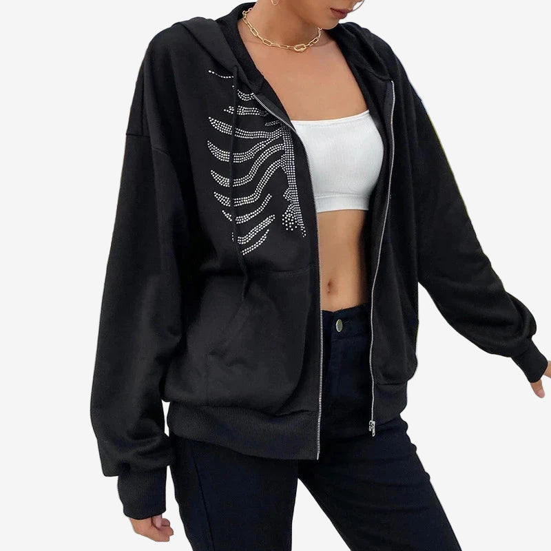SUDADERA CON CREMALLERA "BONE CHILL"