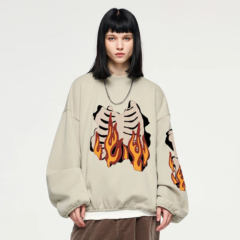SUDADERA "ESQUELETO LLAMEANTE"