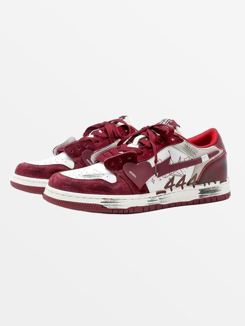 Sneakers Lovewashed Rouge — Sneakers Baskets Streetwear Y2K ShineAndGlory