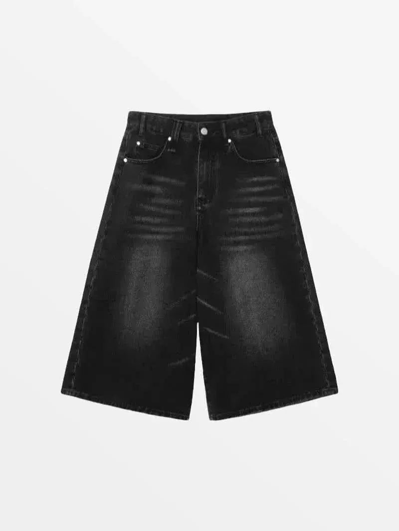 Short en Jean Apex Noir — Short Denim Streetwear Y2K ShineAndGlory