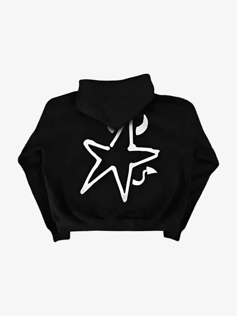 Sweat Zippé Evil Star Noir — Sweat Zippé Streetwear Y2K ShineAndGlory