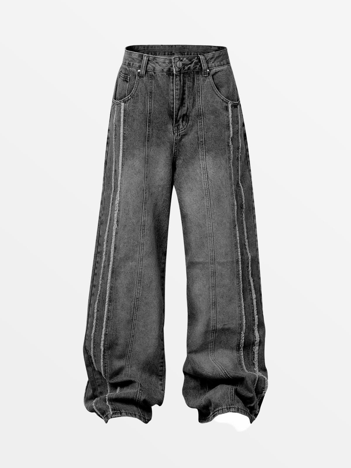 Jean Solget Noir — Jean Denim Streetwear Y2K ShineAndGlory