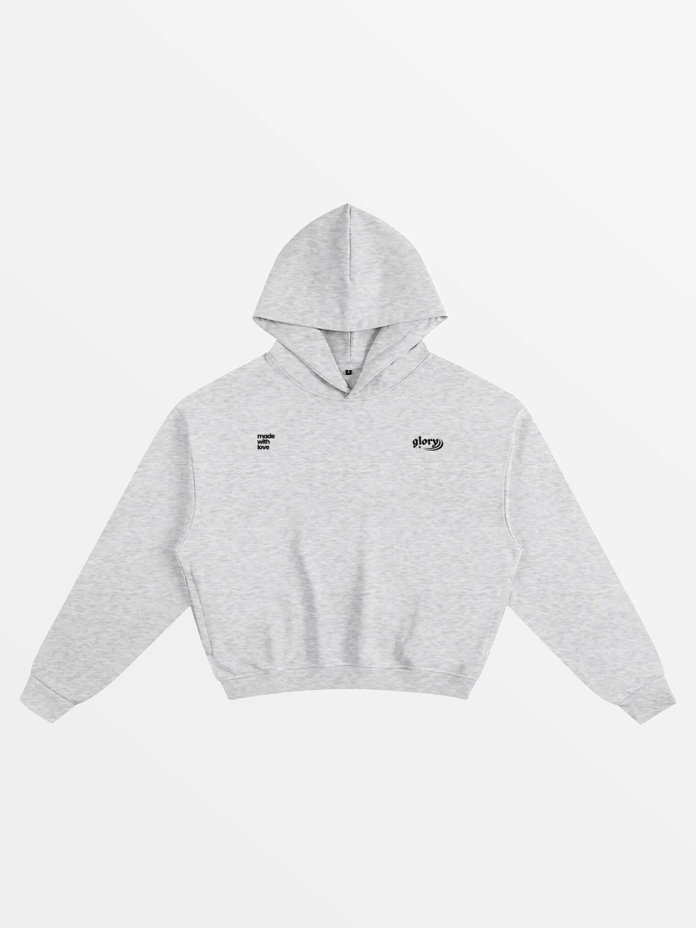 HOODIE "OLDA"-SHINEANDGLORY-Flower Gris-S-SHINEANDGLORY