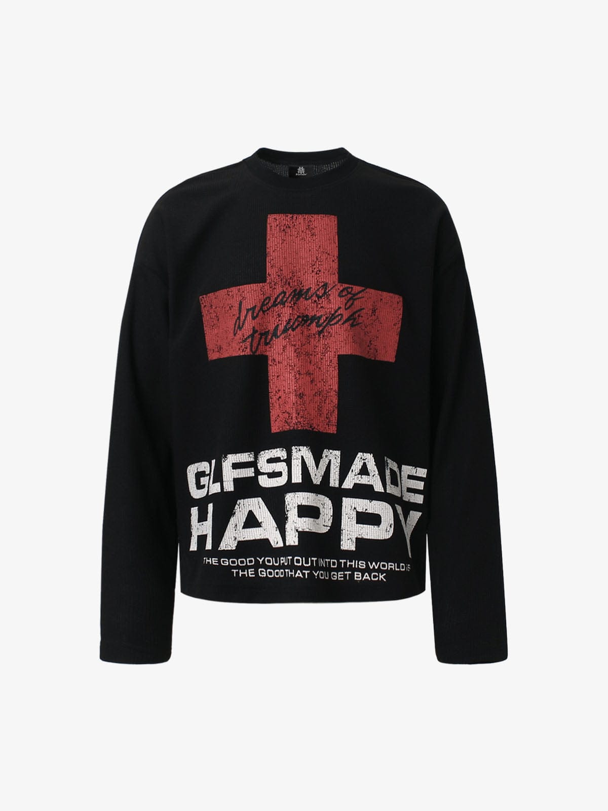 T-Shirt Manches Longues Street Cross Noir — T-Shirt Manches Longues Streetwear Y2K ShineAndGlory