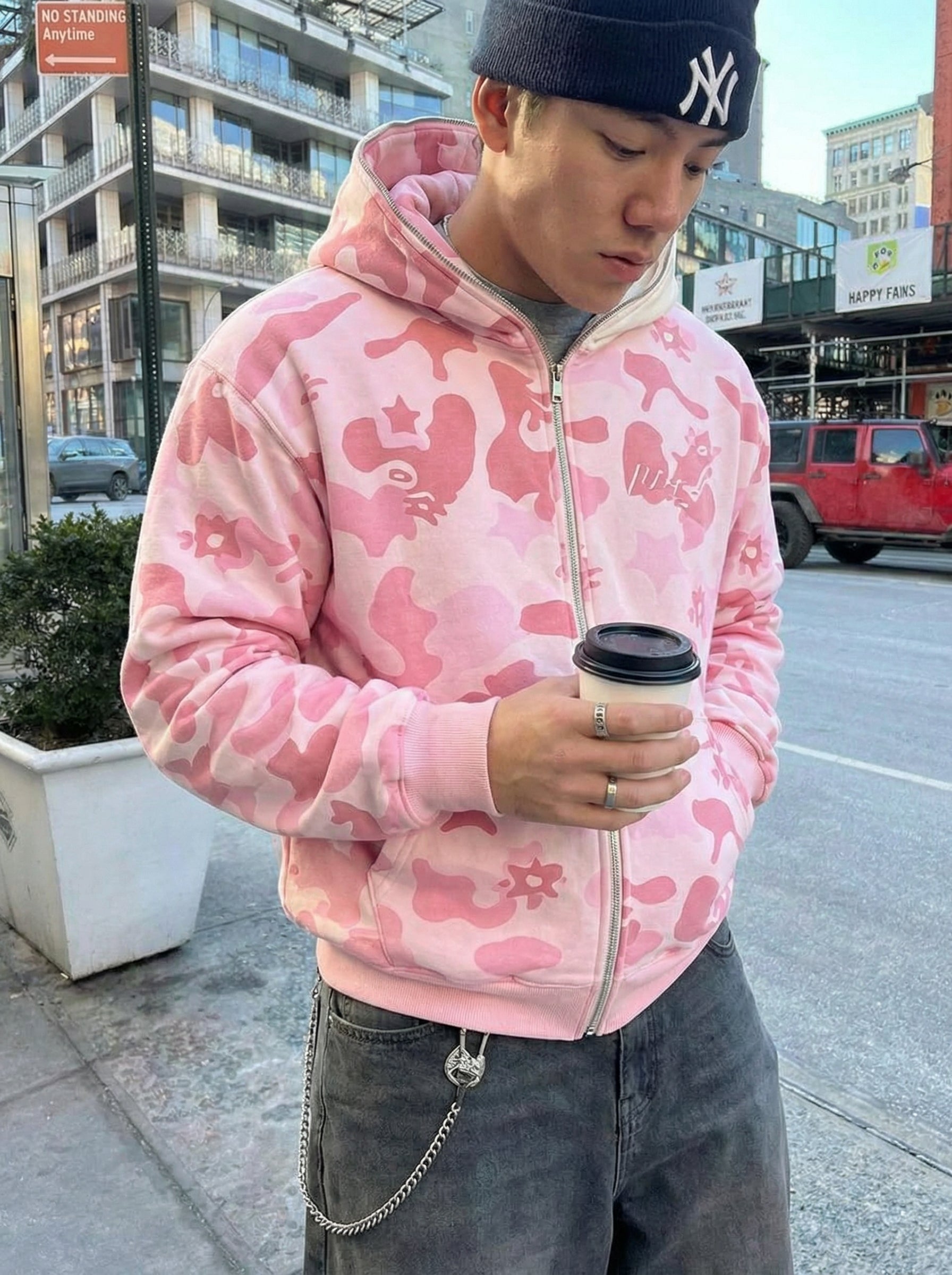 Zip Up Hoodie Iconic Kitty — Y2K Oversized Streetwear – SHINEANDGLORY
