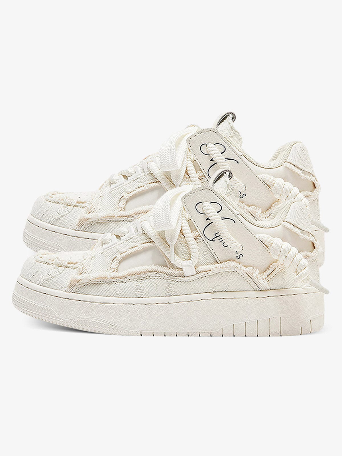 Sneakers Destruction Series Blanc — Sneakers Baskets Streetwear Y2K ShineAndGlory
