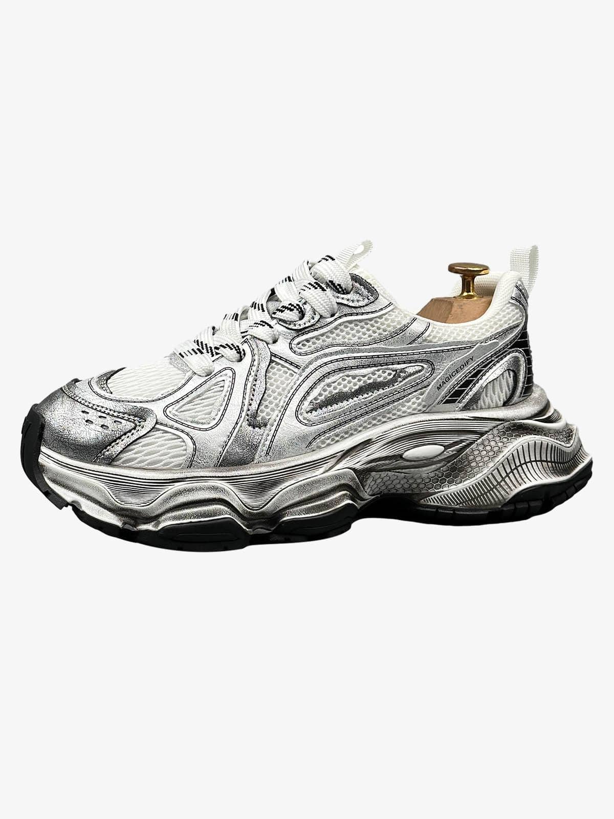 Sneakers Chunky Sole Gris — Sneakers Baskets Streetwear Y2K ShineAndGlory