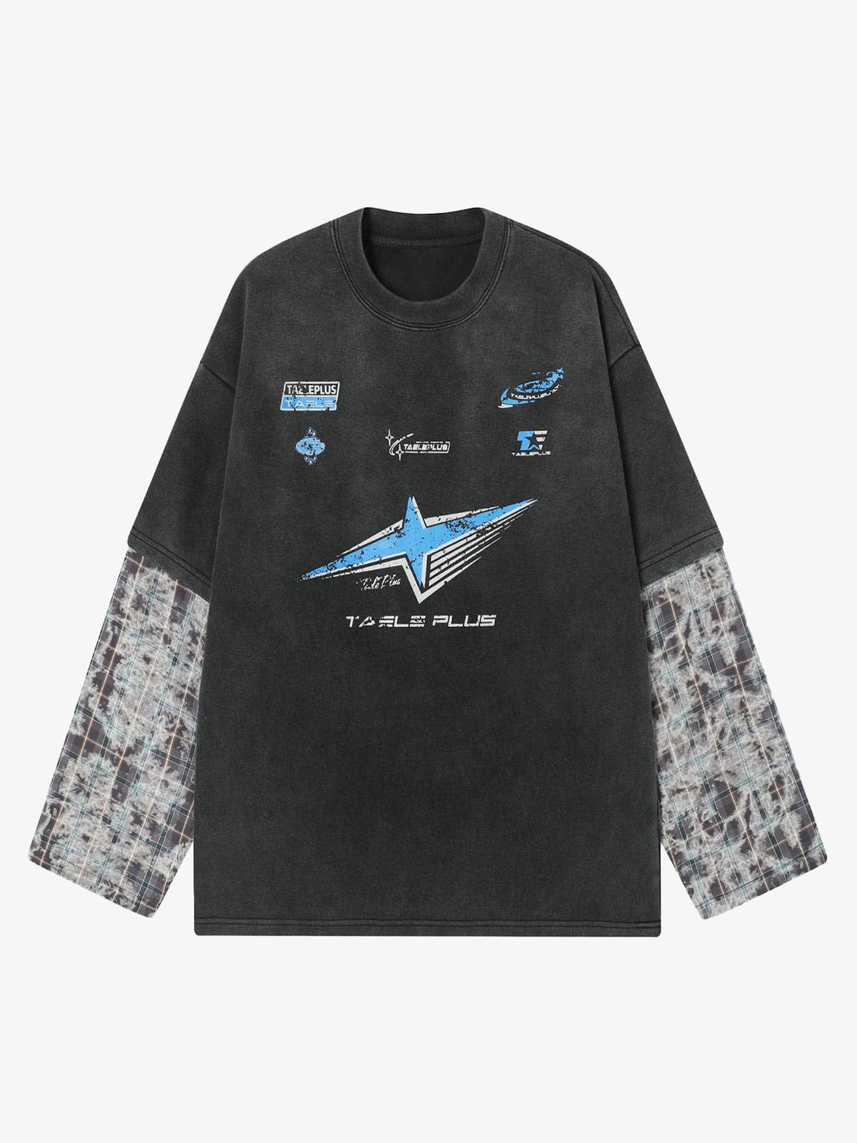 T-Shirt Manches Longues Washed Racing Noir — T-Shirt Manches Longues Streetwear Y2K ShineAndGlory