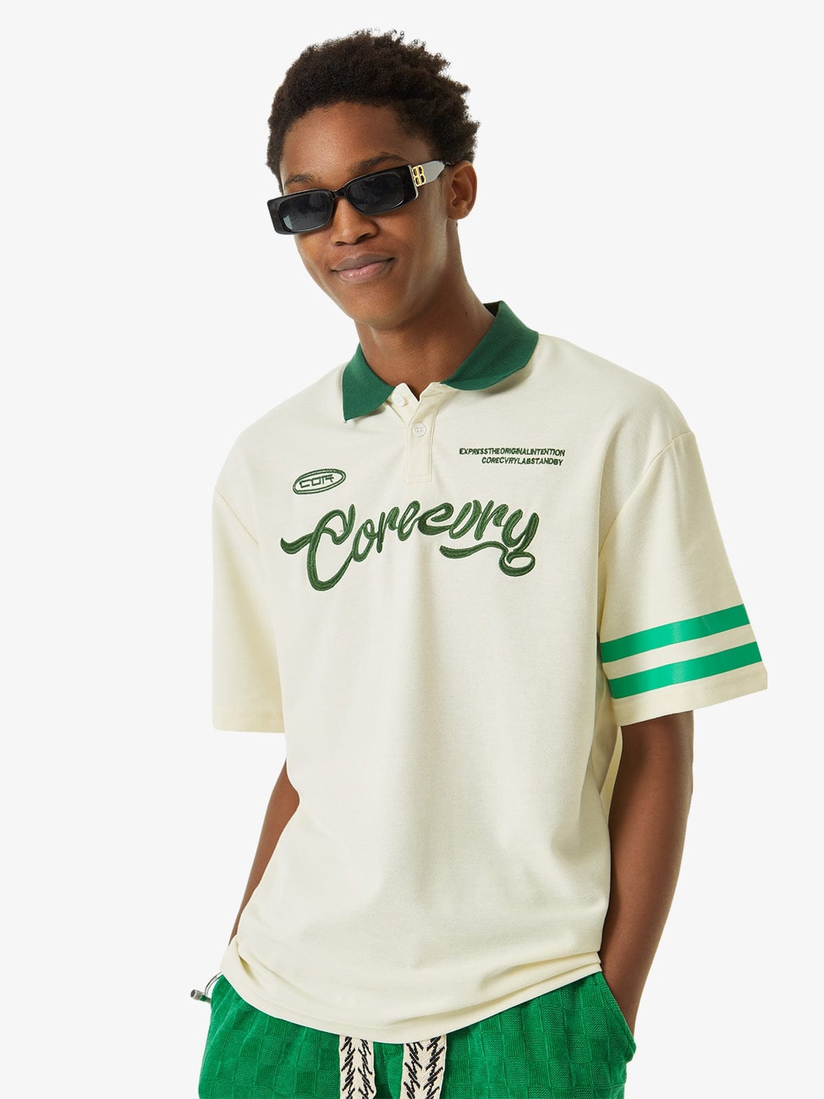 Polo Embroidered Beige — Polo Streetwear Y2K ShineAndGlory